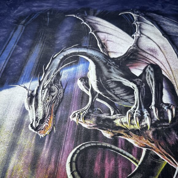 Vintage Y2K The Mountain T-Shirt Mens Large Dragon Wizard Tie Dye Excalibur - Picture 4 of 10